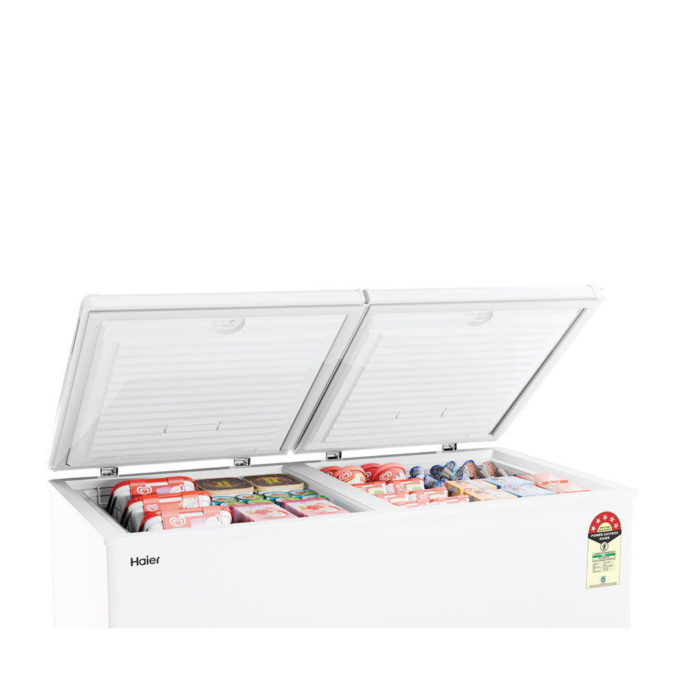 Haier 410 Ltr Double door- White Colour Convertible Hard top Freezer